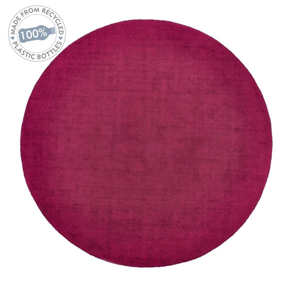 Deep Raspberry Rug On Sale Reef Modern Plain Dye Soft Eco-Friendly Recycled Easy Care ...