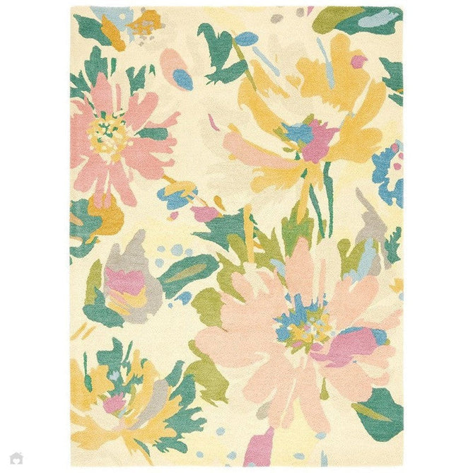 Reef RF10 Floral Modern Floral Abstract Hand-Woven Wool Beige/Muted Multicolour/Pink Peach/Cream/Yellow/Green Rug 200 x 290 cm-Shop Returns-Rug Love - The Most Loved Rug Store