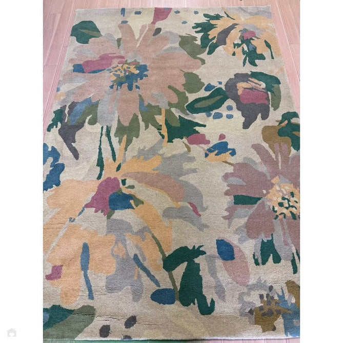 Reef RF10 Floral Modern Floral Abstract Hand-Woven Wool Beige/Muted Multicolour/Pink Peach/Cream/Yellow/Green Rug 200 x 290 cm-Shop Returns-Rug Love - The Most Loved Rug Store