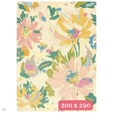 Reef RF10 Floral Modern Floral Abstract Hand-Woven Wool Beige/Muted Multicolour/Pink Peach/Cream/Yellow/Green Rug 200 x 290 cm