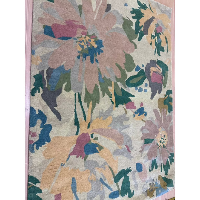 Reef RF10 Floral Modern Floral Abstract Hand-Woven Wool Beige/Muted Multicolour/Pink Peach/Cream/Yellow/Green Rug-Asiatic Carpets-Rug Love - The Most Loved Rug Store