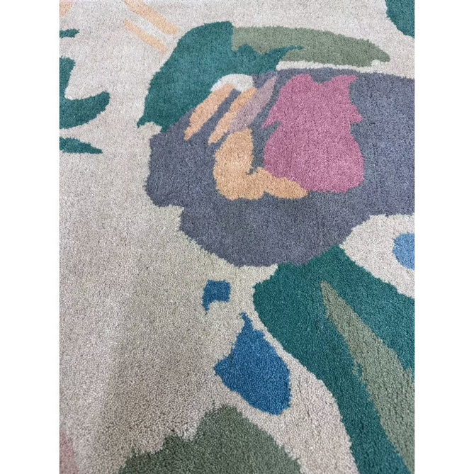Reef RF10 Floral Modern Floral Abstract Hand-Woven Wool Beige/Muted Multicolour/Pink Peach/Cream/Yellow/Green Rug-Asiatic Carpets-Rug Love - The Most Loved Rug Store