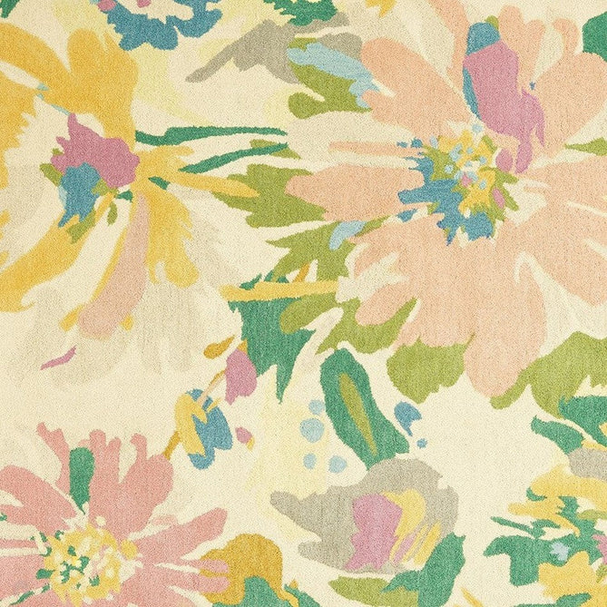 Reef RF10 Floral Modern Floral Abstract Hand-Woven Wool Beige/Muted Multicolour/Pink Peach/Cream/Yellow/Green Rug-Asiatic Carpets-Rug Love - The Most Loved Rug Store