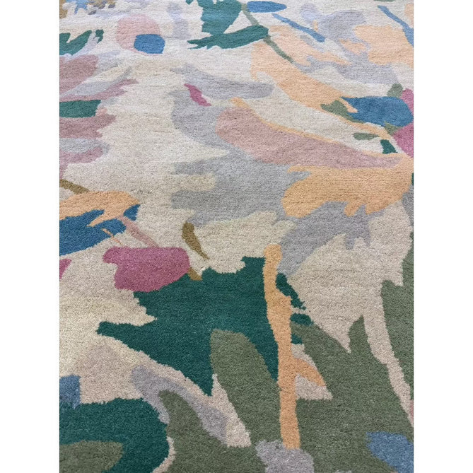 Reef RF10 Floral Modern Floral Abstract Hand-Woven Wool Beige/Muted Multicolour/Pink Peach/Cream/Yellow/Green Rug-Asiatic Carpets-Rug Love - The Most Loved Rug Store