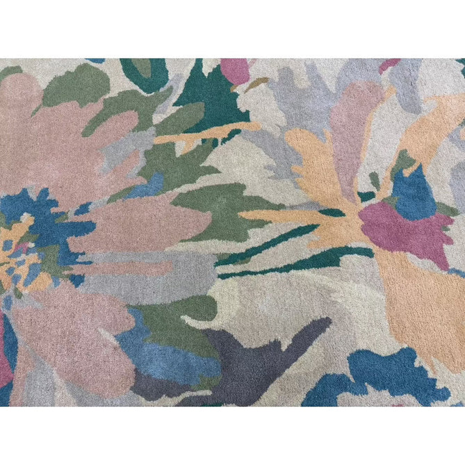Reef RF10 Floral Modern Floral Abstract Hand-Woven Wool Beige/Muted Multicolour/Pink Peach/Cream/Yellow/Green Rug-Asiatic Carpets-Rug Love - The Most Loved Rug Store