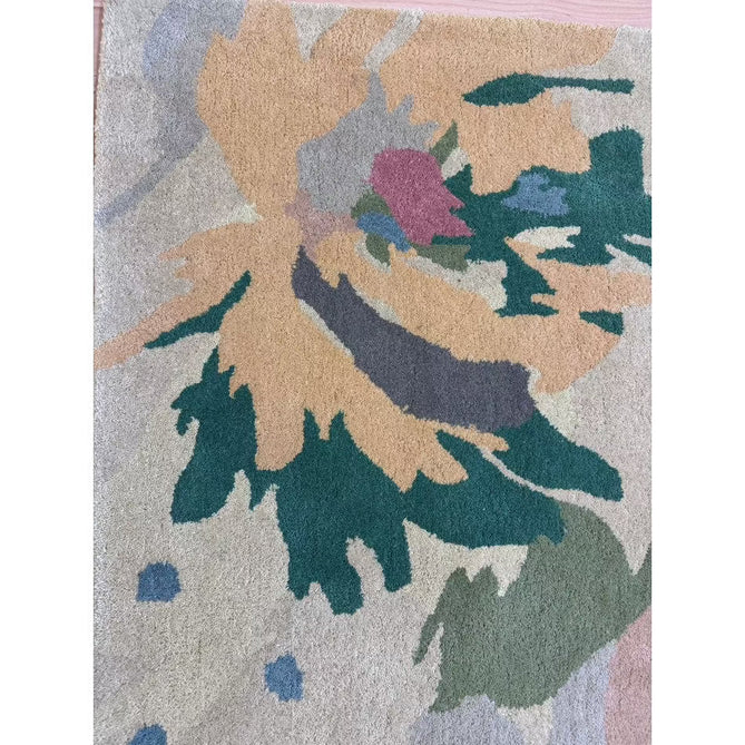Reef RF10 Floral Modern Floral Abstract Hand-Woven Wool Beige/Muted Multicolour/Pink Peach/Cream/Yellow/Green Rug-Asiatic Carpets-Rug Love - The Most Loved Rug Store