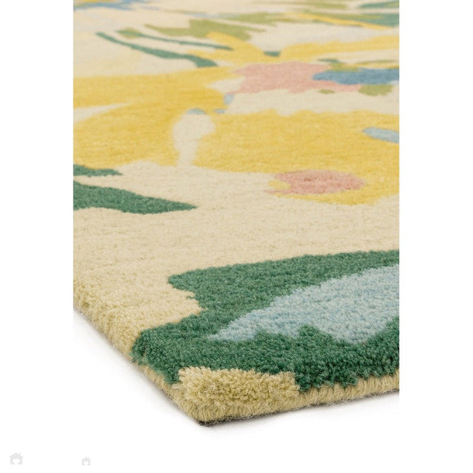 Reef RF10 Floral Modern Floral Abstract Hand-Woven Wool Beige/Muted Multicolour/Pink Peach/Cream/Yellow/Green Rug-Asiatic Carpets-Rug Love - The Most Loved Rug Store