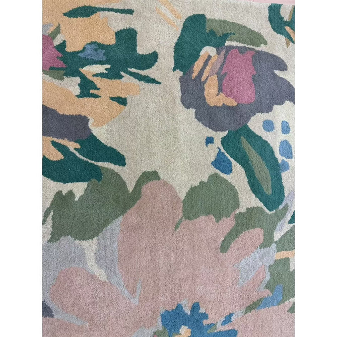 Reef RF10 Floral Modern Floral Abstract Hand-Woven Wool Beige/Muted Multicolour/Pink Peach/Cream/Yellow/Green Rug-Asiatic Carpets-Rug Love - The Most Loved Rug Store