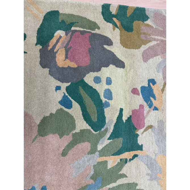Reef RF10 Floral Modern Floral Abstract Hand-Woven Wool Beige/Muted Multicolour/Pink Peach/Cream/Yellow/Green Rug-Asiatic Carpets-Rug Love - The Most Loved Rug Store