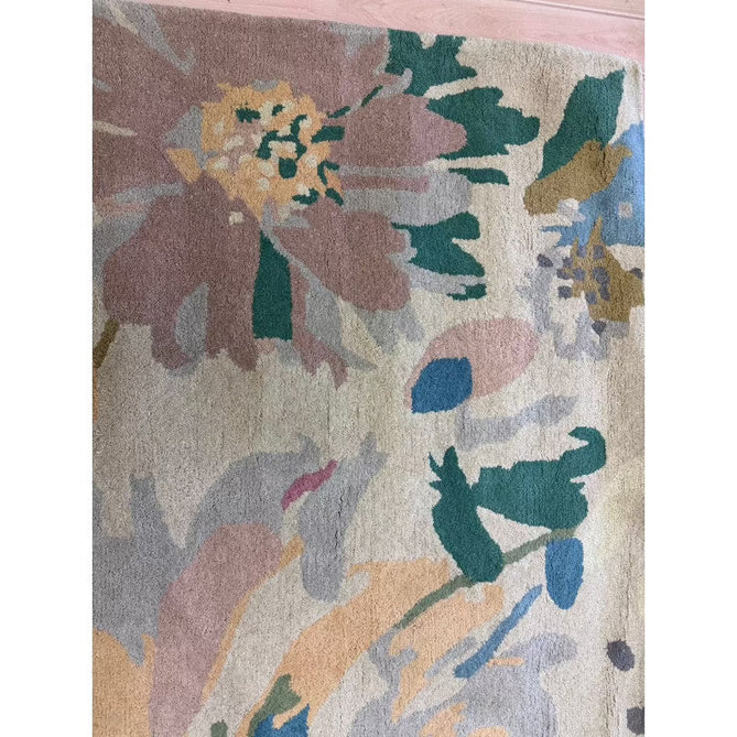 Reef RF10 Floral Modern Floral Abstract Hand-Woven Wool Beige/Muted Multicolour/Pink Peach/Cream/Yellow/Green Rug-Asiatic Carpets-Rug Love - The Most Loved Rug Store