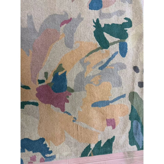 Reef RF10 Floral Modern Floral Abstract Hand-Woven Wool Beige/Muted Multicolour/Pink Peach/Cream/Yellow/Green Rug-Asiatic Carpets-Rug Love - The Most Loved Rug Store