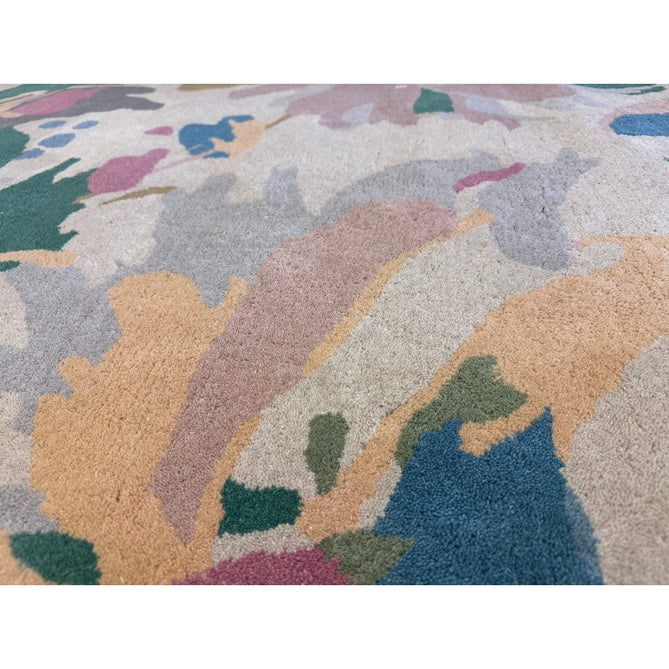 Reef RF10 Floral Modern Floral Abstract Hand-Woven Wool Beige/Muted Multicolour/Pink Peach/Cream/Yellow/Green Rug-Asiatic Carpets-Rug Love - The Most Loved Rug Store