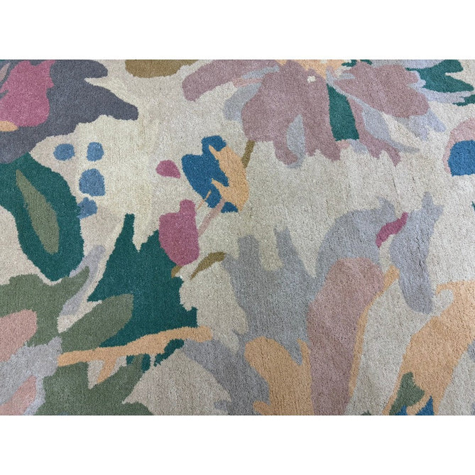 Reef RF10 Floral Modern Floral Abstract Hand-Woven Wool Beige/Muted Multicolour/Pink Peach/Cream/Yellow/Green Rug-Asiatic Carpets-Rug Love - The Most Loved Rug Store