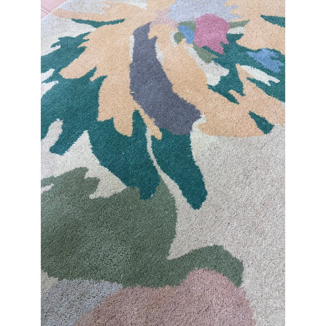 Reef RF10 Floral Modern Floral Abstract Hand-Woven Wool Beige/Muted Multicolour/Pink Peach/Cream/Yellow/Green Rug-Asiatic Carpets-Rug Love - The Most Loved Rug Store