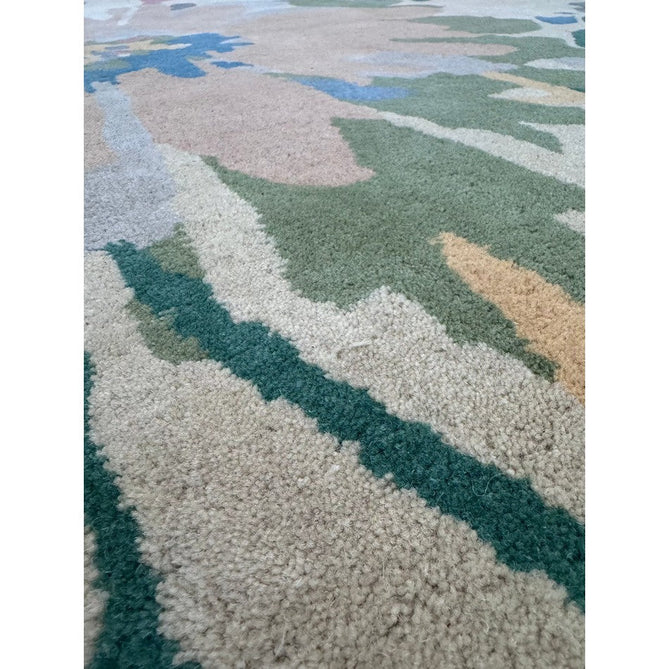 Reef RF10 Floral Modern Floral Abstract Hand-Woven Wool Beige/Muted Multicolour/Pink Peach/Cream/Yellow/Green Rug-Asiatic Carpets-Rug Love - The Most Loved Rug Store