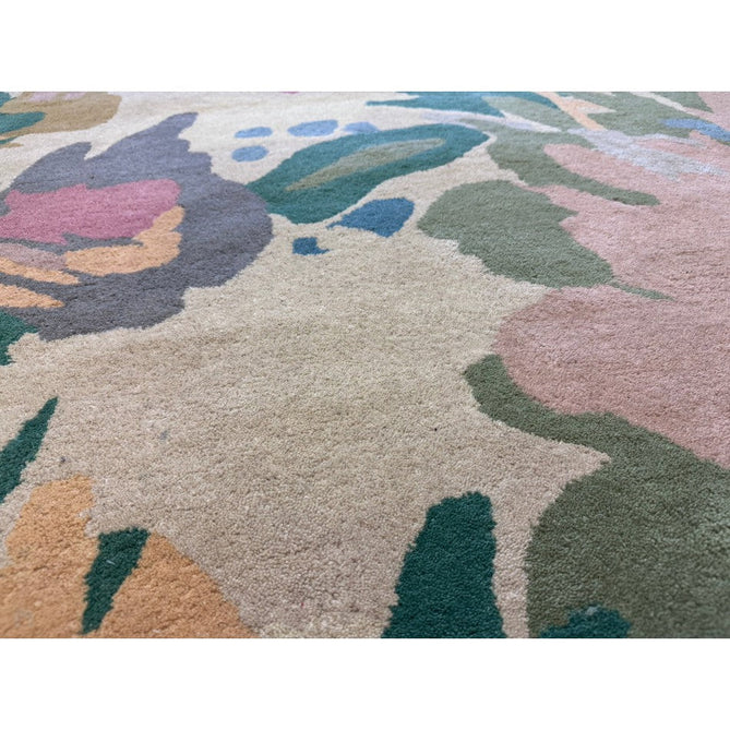 Reef RF10 Floral Modern Floral Abstract Hand-Woven Wool Beige/Muted Multicolour/Pink Peach/Cream/Yellow/Green Rug-Asiatic Carpets-Rug Love - The Most Loved Rug Store