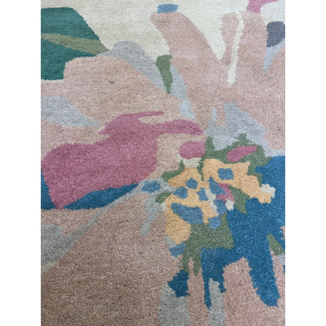Reef RF10 Floral Modern Floral Abstract Hand-Woven Wool Beige/Muted Multicolour/Pink Peach/Cream/Yellow/Green Rug-Asiatic Carpets-Rug Love - The Most Loved Rug Store