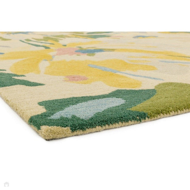 Reef RF10 Floral Modern Floral Abstract Hand-Woven Wool Beige/Muted Multicolour/Pink Peach/Cream/Yellow/Green Rug-Asiatic Carpets-Rug Love - The Most Loved Rug Store