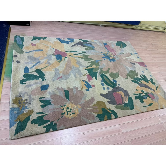 Reef RF10 Floral Modern Floral Abstract Hand-Woven Wool Beige/Muted Multicolour/Pink Peach/Cream/Yellow/Green Rug-Asiatic Carpets-Rug Love - The Most Loved Rug Store