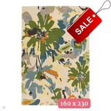 Reef RF11 Floral Modern Floral Abstract Hand-Woven Wool Green/Cream/Yellow/Blue/Multicolour Rug 160 x 230 cm