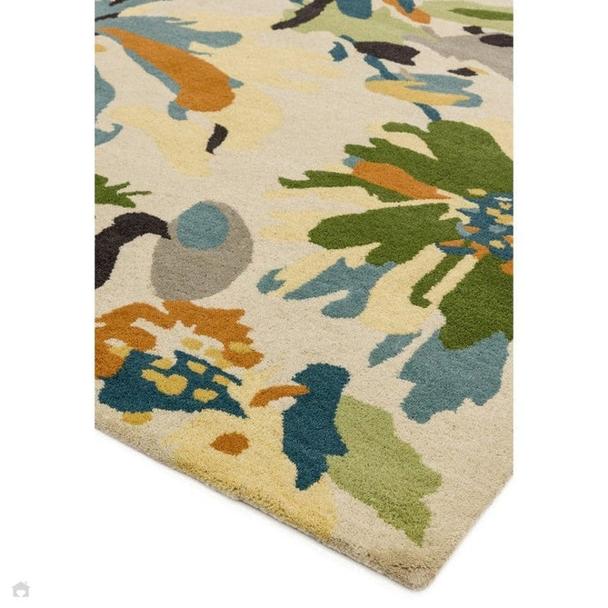 Reef RF11 Floral Modern Floral Abstract Hand-Woven Wool Green/Cream/Yellow/Blue/Multicolour Rug-Asiatic Carpets-Rug Love - The Most Loved Rug Store