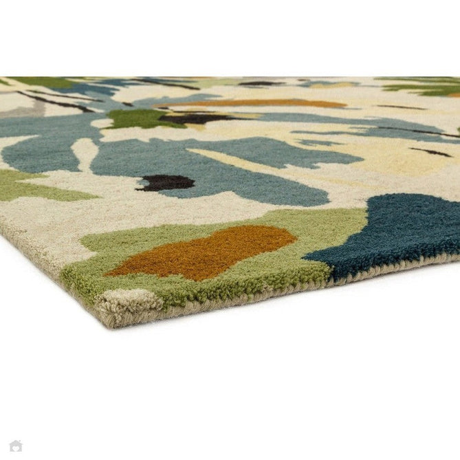 Reef RF11 Floral Modern Floral Abstract Hand-Woven Wool Green/Cream/Yellow/Blue/Multicolour Rug-Asiatic Carpets-Rug Love - The Most Loved Rug Store