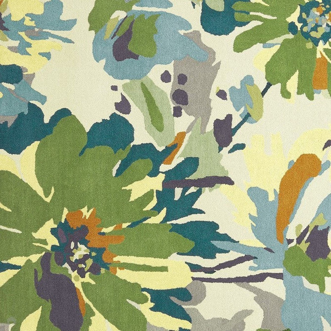 Reef RF11 Floral Modern Floral Abstract Hand-Woven Wool Green/Cream/Yellow/Blue/Multicolour Rug-Asiatic Carpets-Rug Love - The Most Loved Rug Store