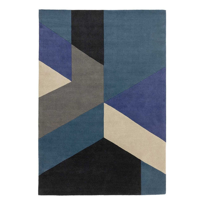 Reef RF13 Big Geo Modern Geometric Hand-Woven Wool Blue/Black/Grey/Cream/Multicolour Rug-Asiatic Carpets-Rug Love - The Most Loved Rug Store