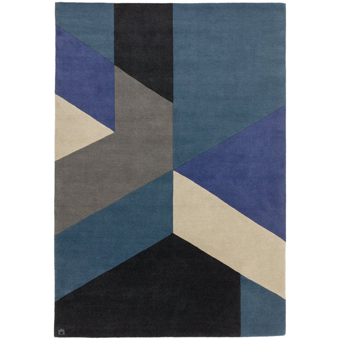 Reef RF13 Big Geo Modern Geometric Hand-Woven Wool Blue/Black/Grey/Cream/Multicolour Rug-Asiatic Carpets-Rug Love - The Most Loved Rug Store