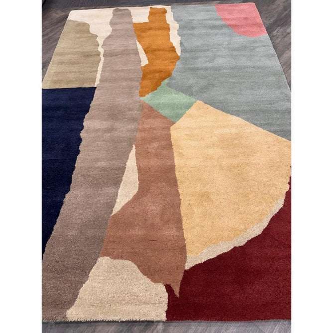 Reef RF14 Abstract Modern Collage Hand-Woven Wool Beige/Grey/Taupe/Muted Multicolour Rug-Asiatic Carpets-Rug Love - The Most Loved Rug Store