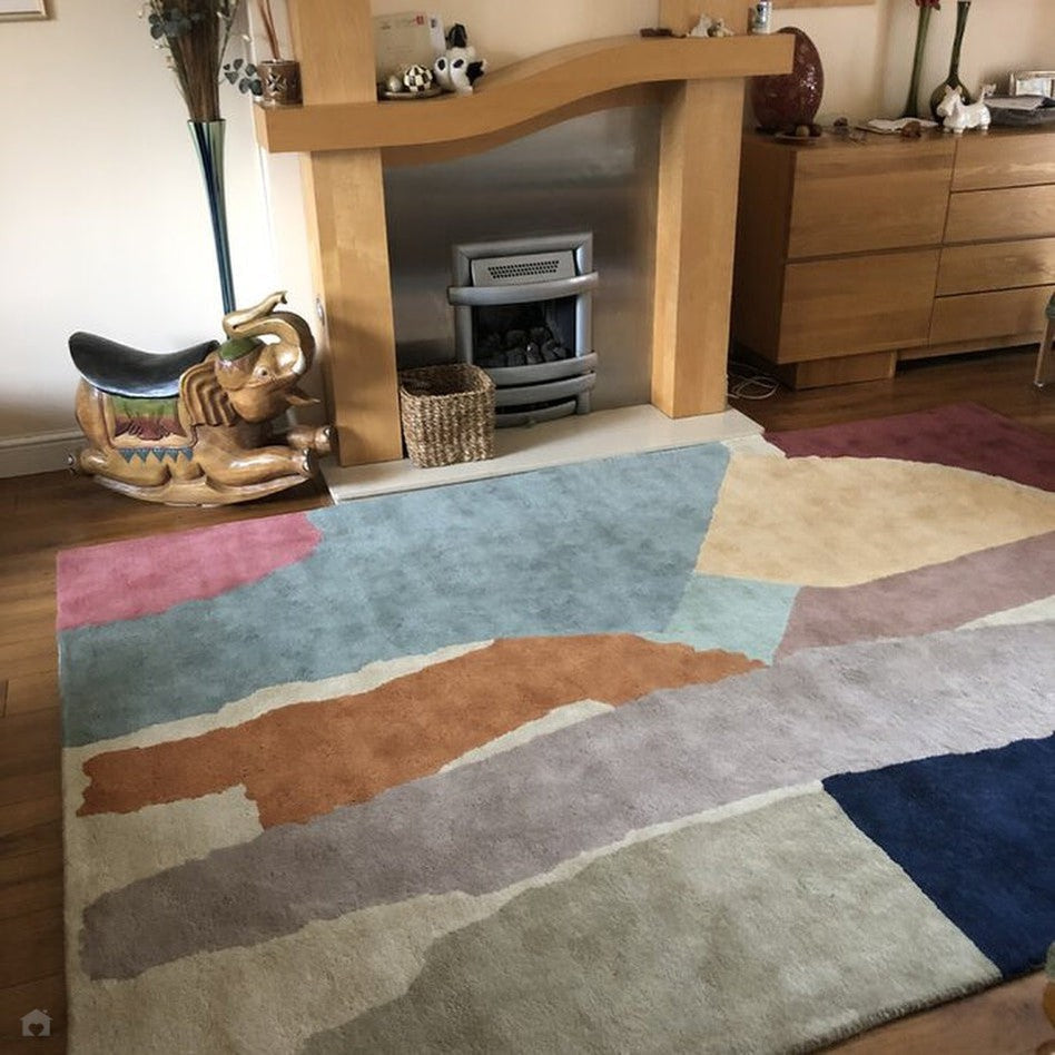 On Sale Reef RF14 Abstract Modern Collage Hand-Woven Wool Beige/Grey ...