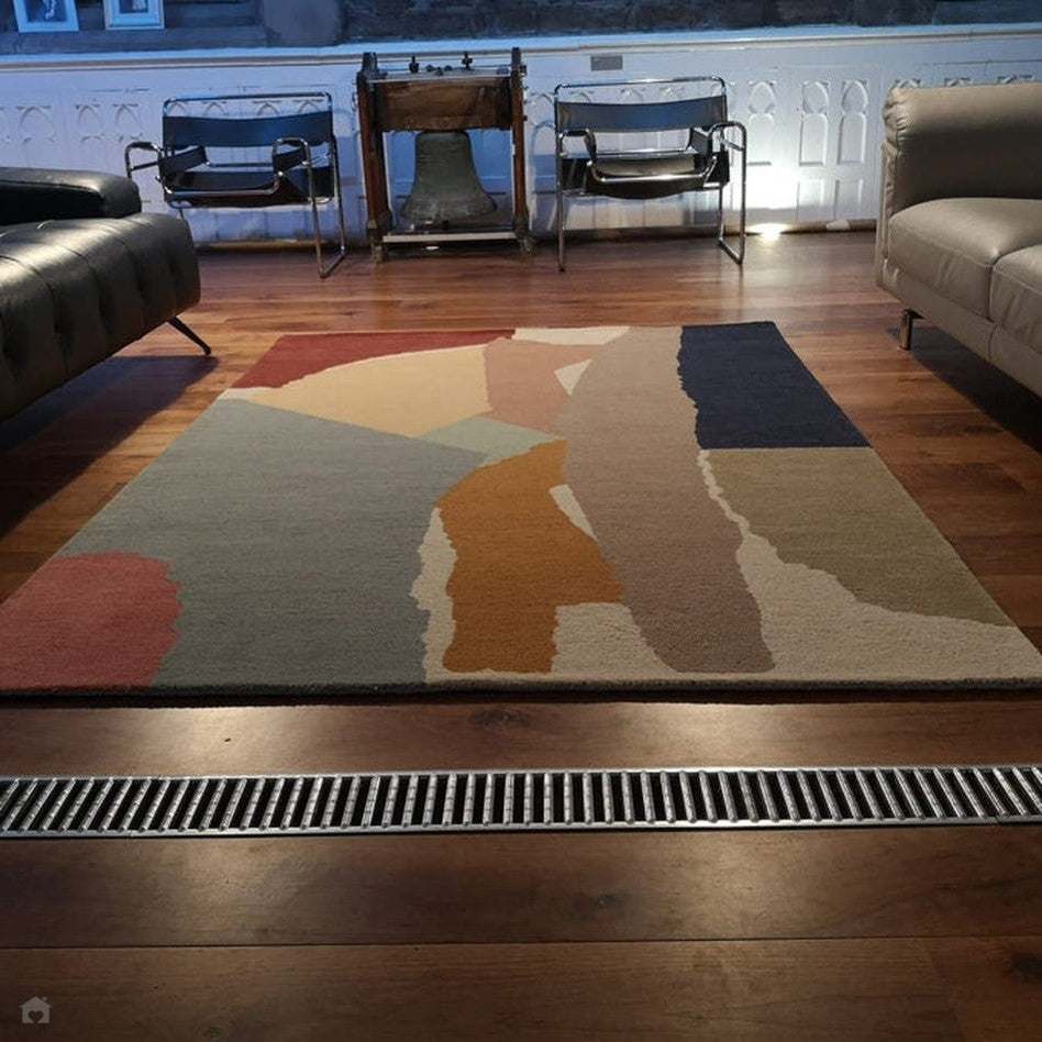 On Sale Reef RF14 Abstract Modern Collage Hand-Woven Wool Beige/Grey ...