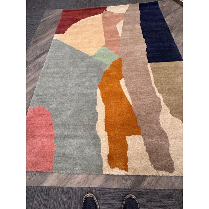 Reef RF14 Abstract Modern Collage Hand-Woven Wool Beige/Grey/Taupe/Muted Multicolour Rug-Asiatic Carpets-Rug Love - The Most Loved Rug Store