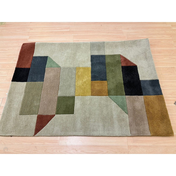 Reef RF15 Modern Geometric Hand-Woven Wool Beige/Muted Multicolour Rug-Asiatic Carpets-Rug Love - The Most Loved Rug Store