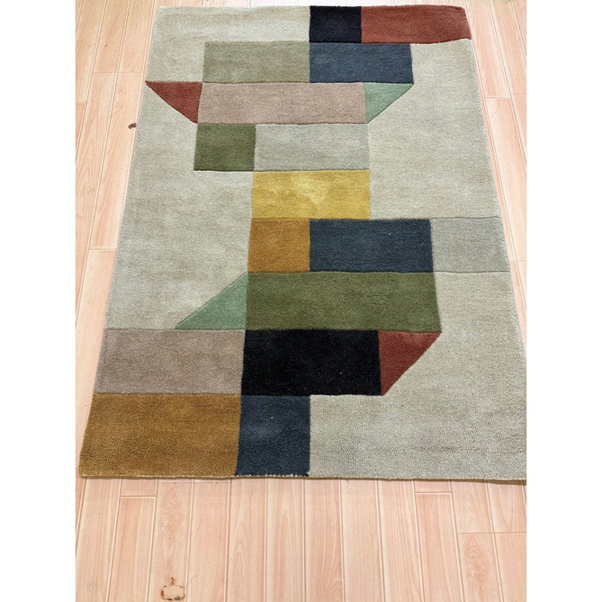 Reef RF15 Modern Geometric Hand-Woven Wool Beige/Muted Multicolour Rug-Asiatic Carpets-Rug Love - The Most Loved Rug Store