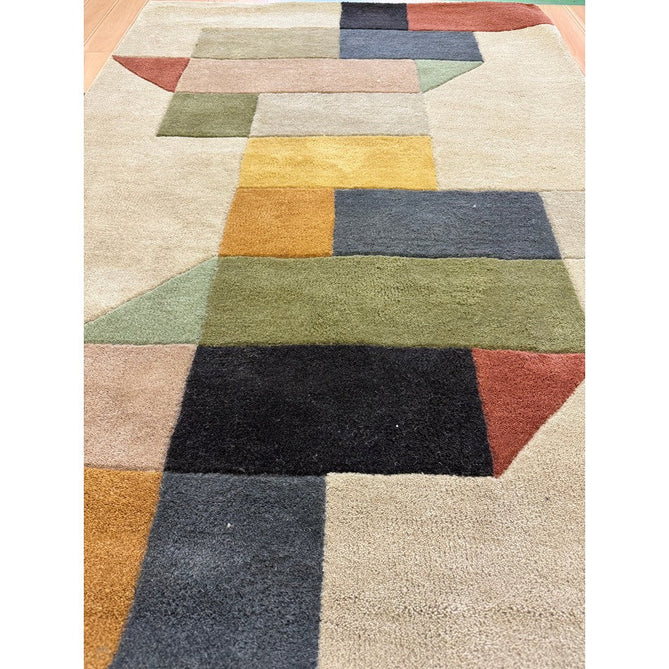 Reef RF15 Modern Geometric Hand-Woven Wool Beige/Muted Multicolour Rug-Asiatic Carpets-Rug Love - The Most Loved Rug Store