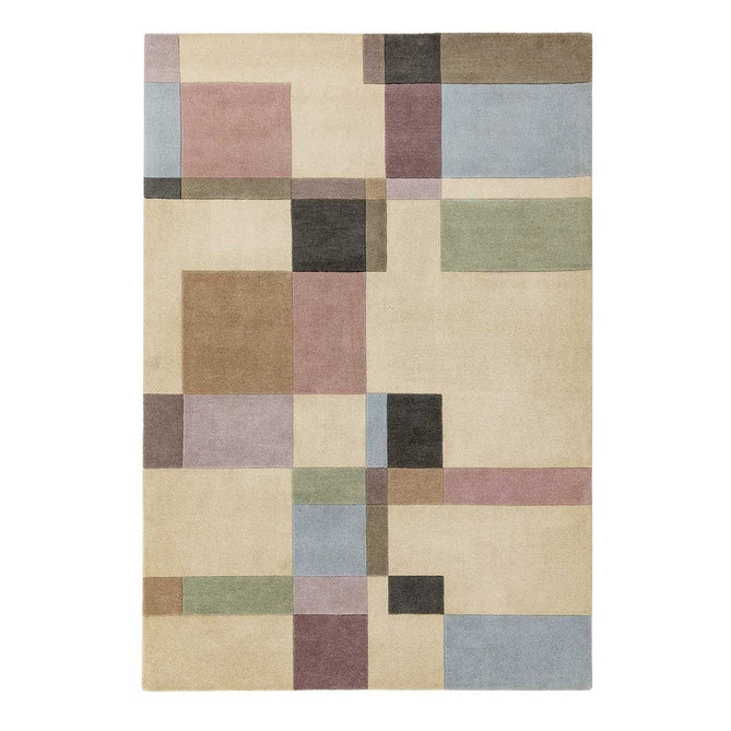 Reef RF17 Blocks Modern Geometric Hand-Woven Wool Beige/Pastel/Multicolour Rug-Asiatic Carpets-Rug Love - The Most Loved Rug Store