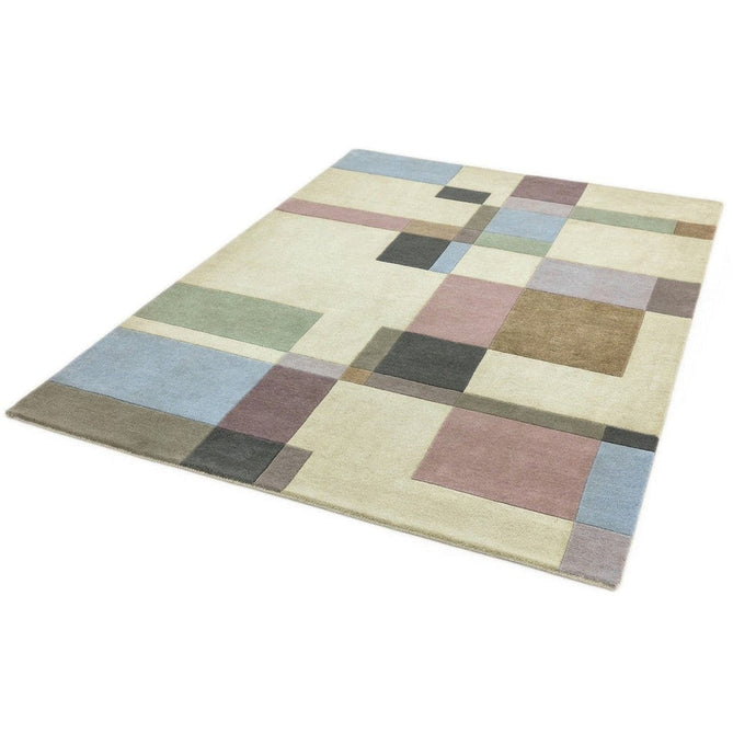 Reef RF17 Blocks Modern Geometric Hand-Woven Wool Beige/Pastel/Multicolour Rug-Asiatic Carpets-Rug Love - The Most Loved Rug Store