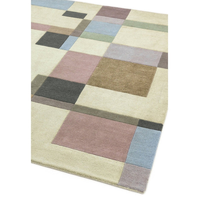 Reef RF17 Blocks Modern Geometric Hand-Woven Wool Beige/Pastel/Multicolour Rug-Asiatic Carpets-Rug Love - The Most Loved Rug Store