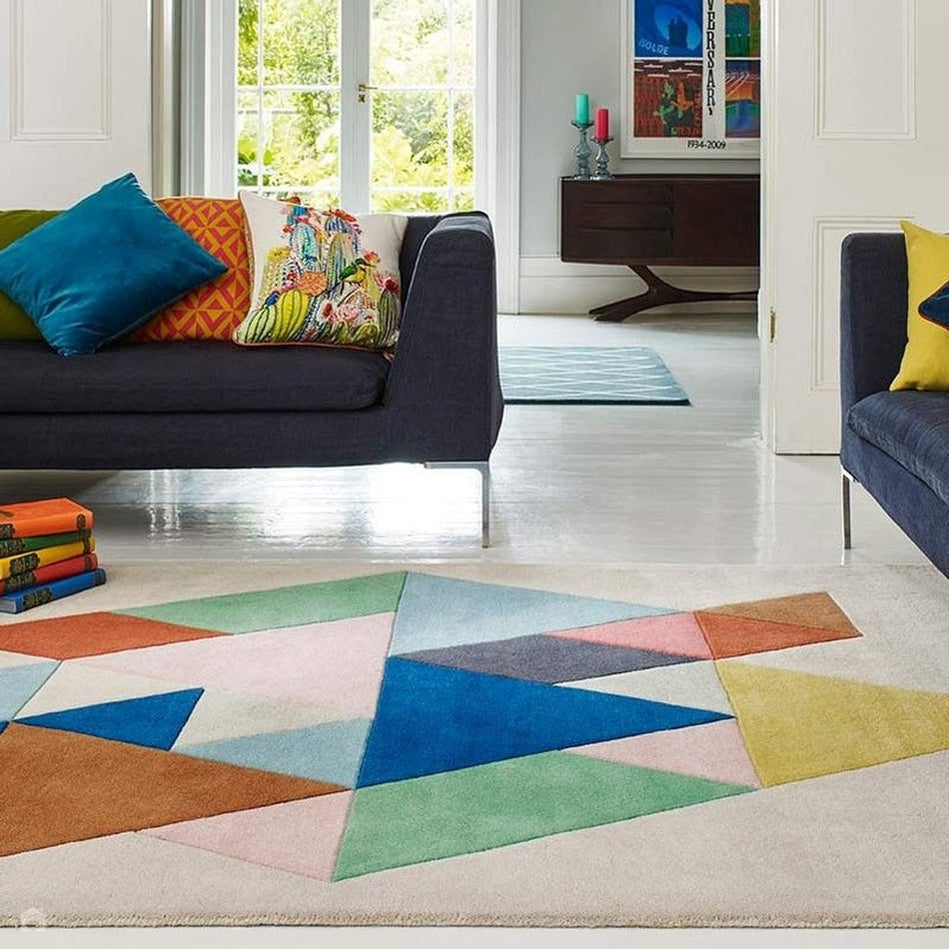 On Sale Reef RF18 Triangle Modern Geometric Hand-Woven Multicolour Rug ...