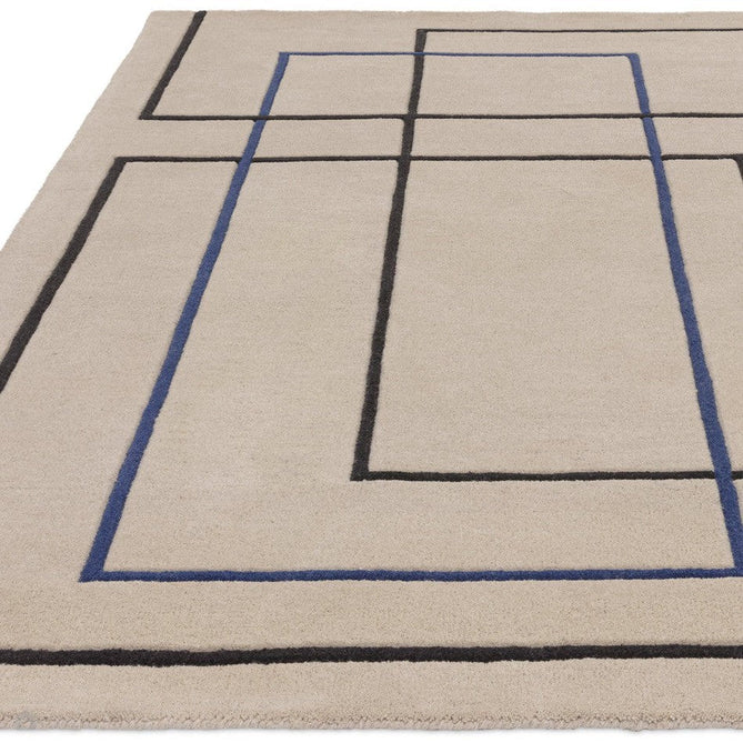 Reef RF19 Outline Modern Geometric Hand-Woven Wool Beige/Navy Blue/Charcoal Rug-Asiatic Carpets-Rug Love - The Most Loved Rug Store