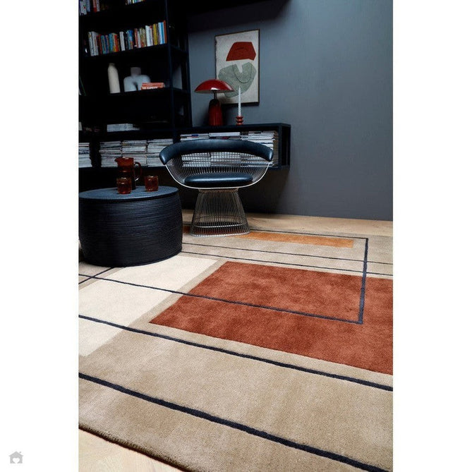 Reef RF20 Outline Modern Geometric Hand-Woven Wool Beige/Terracotta/Brown/Ivory/Charcoal Rug-Asiatic Carpets-Rug Love - The Most Loved Rug Store