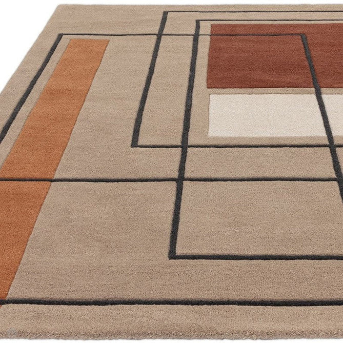 Reef RF20 Outline Modern Geometric Hand-Woven Wool Beige/Terracotta/Brown/Ivory/Charcoal Rug-Asiatic Carpets-Rug Love - The Most Loved Rug Store