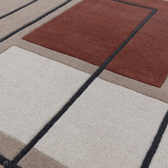 Reef RF20 Outline Modern Geometric Hand-Woven Wool Beige/Terracotta/Brown/Ivory/Charcoal Rug-Asiatic Carpets-Rug Love - The Most Loved Rug Store