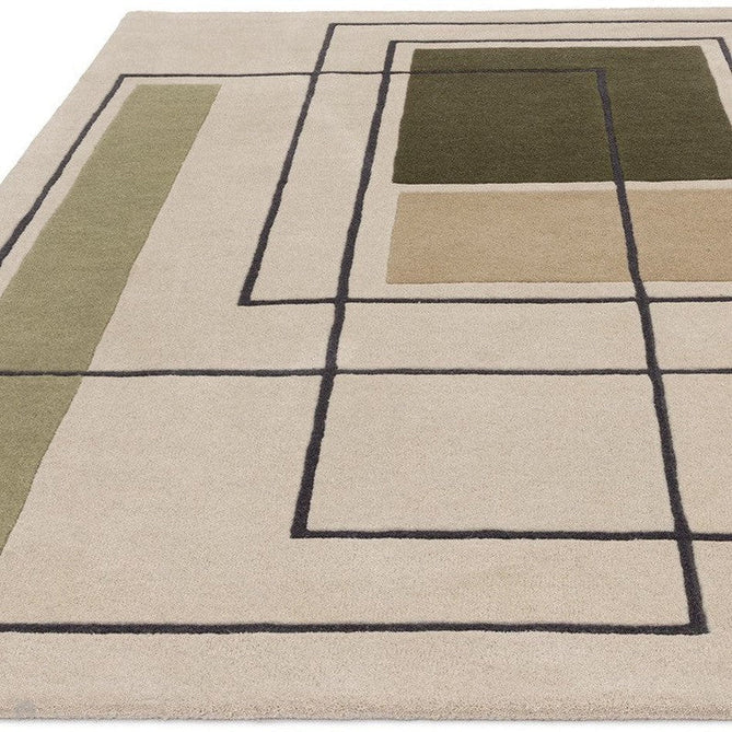 Reef RF21 Outline Modern Geometric Hand-Woven Wool Beige/Khaki/Charcoal Rug-Asiatic Carpets-Rug Love - The Most Loved Rug Store