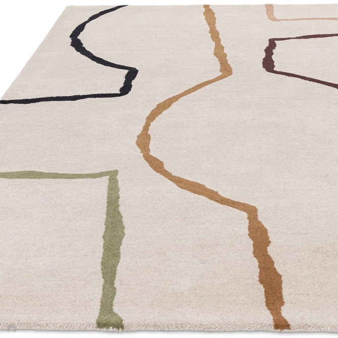 Reef RF22 Linear Modern Geometric Hand-Woven Wool Beige/Multicolour Rug-Asiatic Carpets-Rug Love - The Most Loved Rug Store