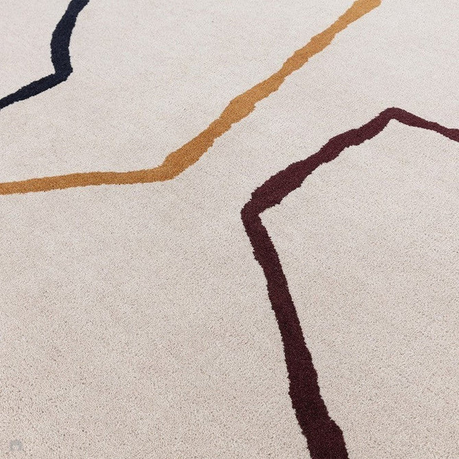 Reef RF22 Linear Modern Geometric Hand-Woven Wool Beige/Multicolour Rug-Asiatic Carpets-Rug Love - The Most Loved Rug Store