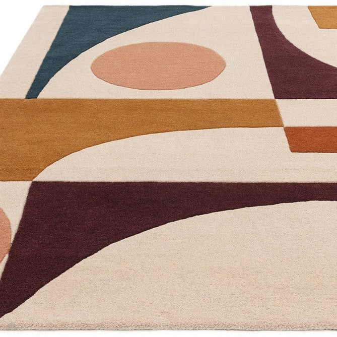 Reef RF23 Connect Modern Geometric Hand-Woven Wool Ivory/Plum/Blush/Ochre/Teal/Multicolour Rug-Asiatic Carpets-Rug Love - The Most Loved Rug Store