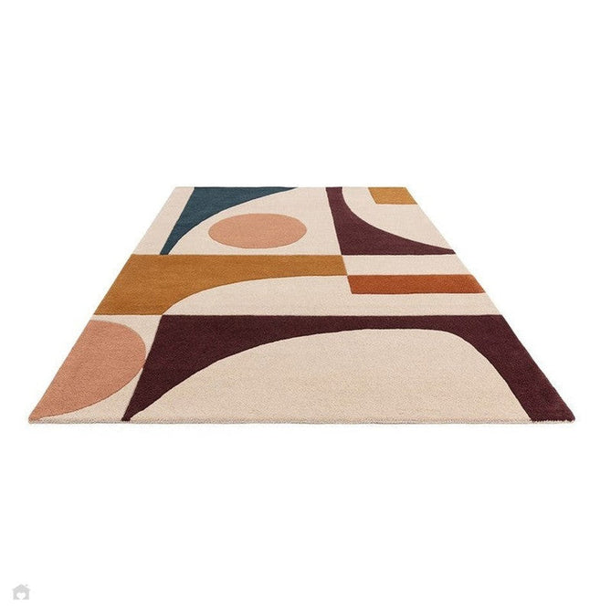 Reef RF23 Connect Modern Geometric Hand-Woven Wool Ivory/Plum/Blush/Ochre/Teal/Multicolour Rug-Asiatic Carpets-Rug Love - The Most Loved Rug Store