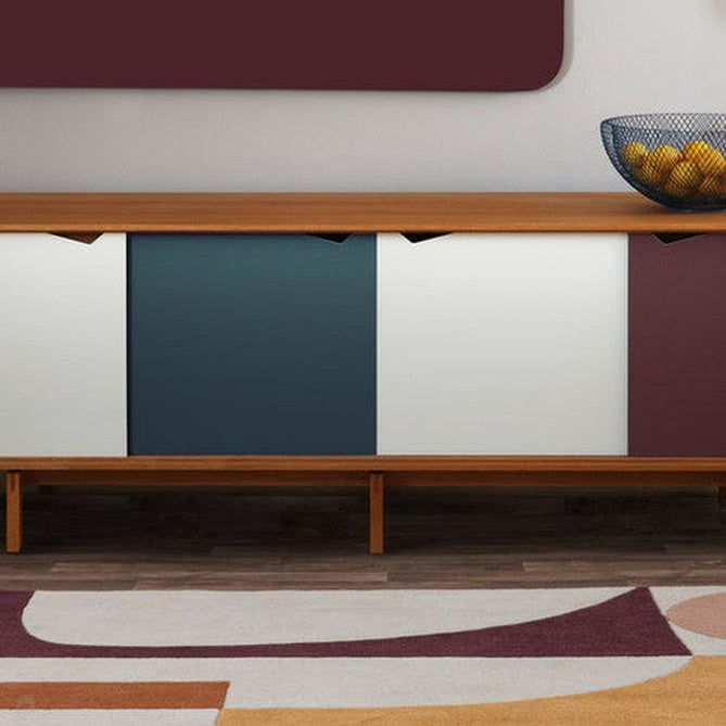 Reef RF23 Connect Modern Geometric Hand-Woven Wool Ivory/Plum/Blush/Ochre/Teal/Multicolour Rug-Asiatic Carpets-Rug Love - The Most Loved Rug Store